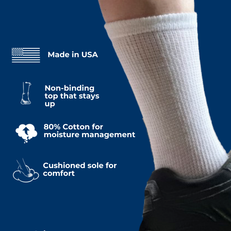 Men's Cotton Diabetic Crew Socks (6 Pair) - Fabs things