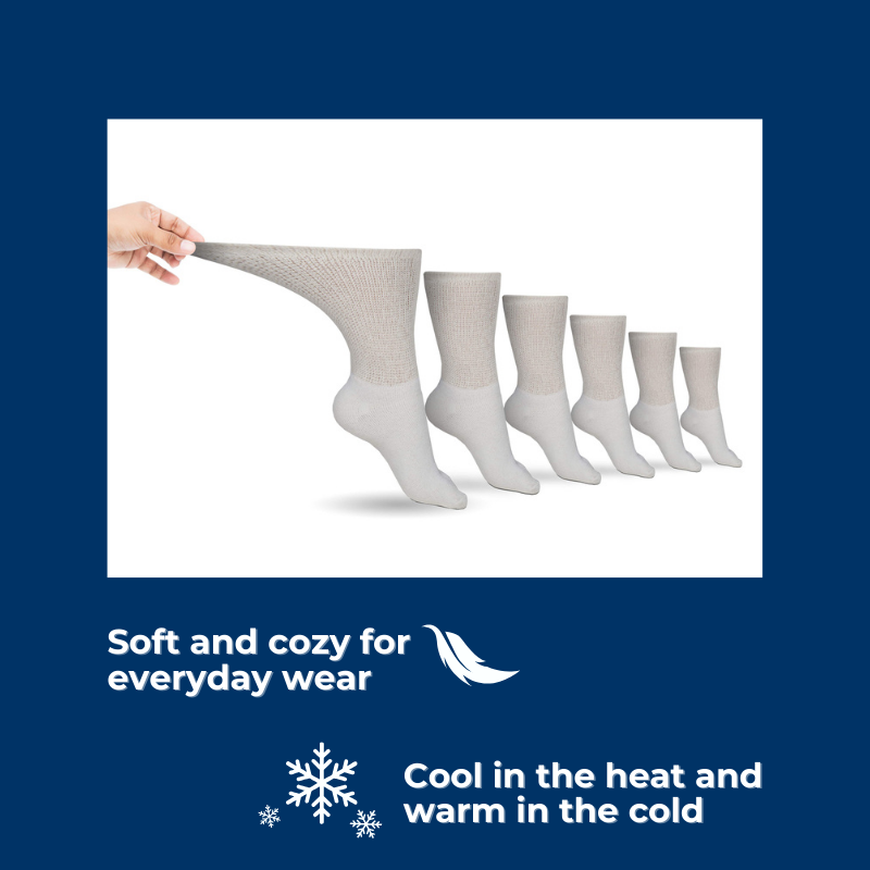 Men's Cotton Diabetic Crew Socks (6 Pair) - Fabs things
