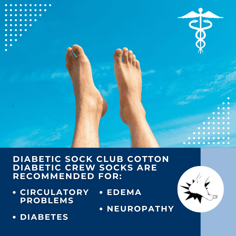 Men's Cotton Diabetic Crew Socks (6 Pair) - Fabs things
