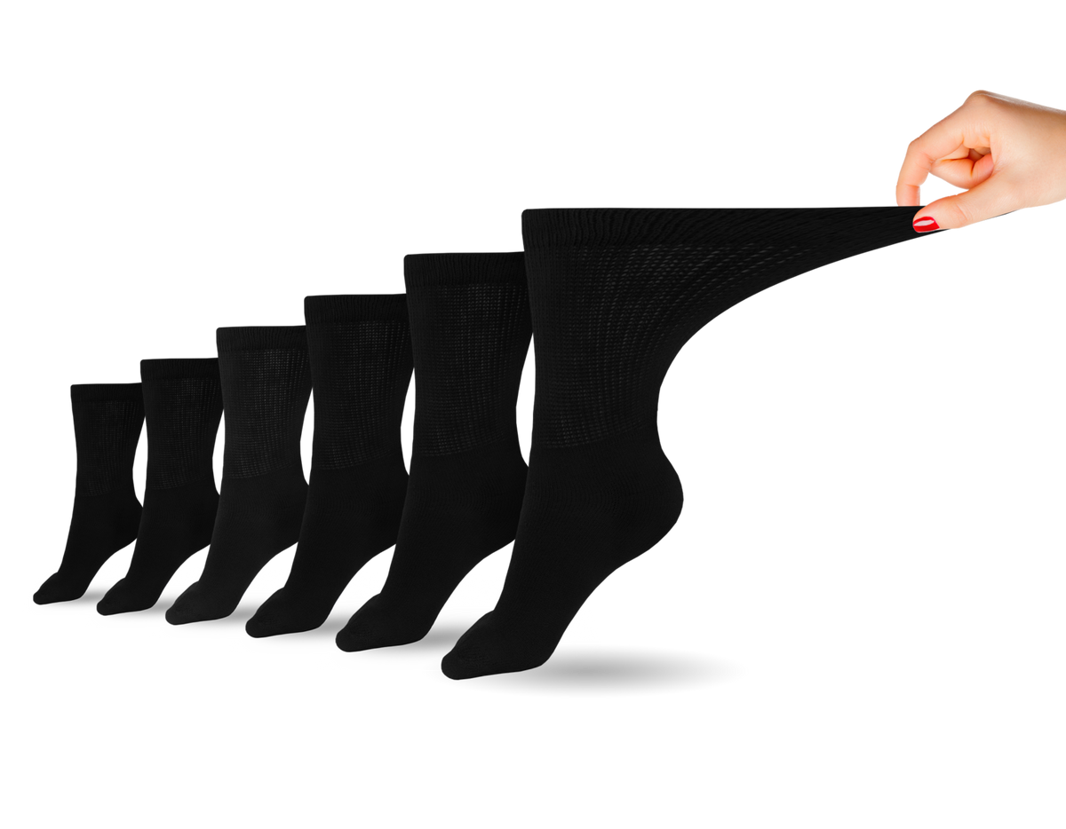 Women's Cotton Diabetic Crew Socks (6 Pair) - Fabs things