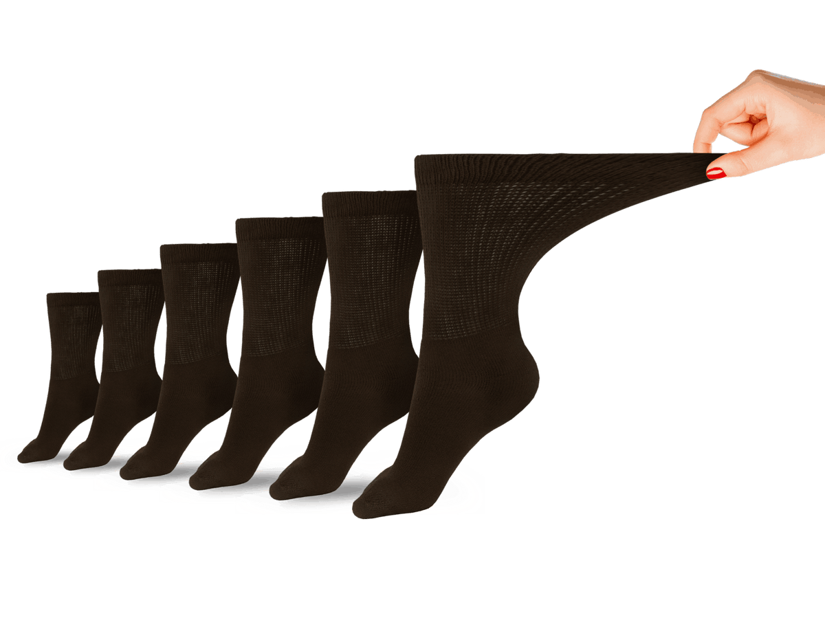 Women's Cotton Diabetic Crew Socks (6 Pair) - Fabs things