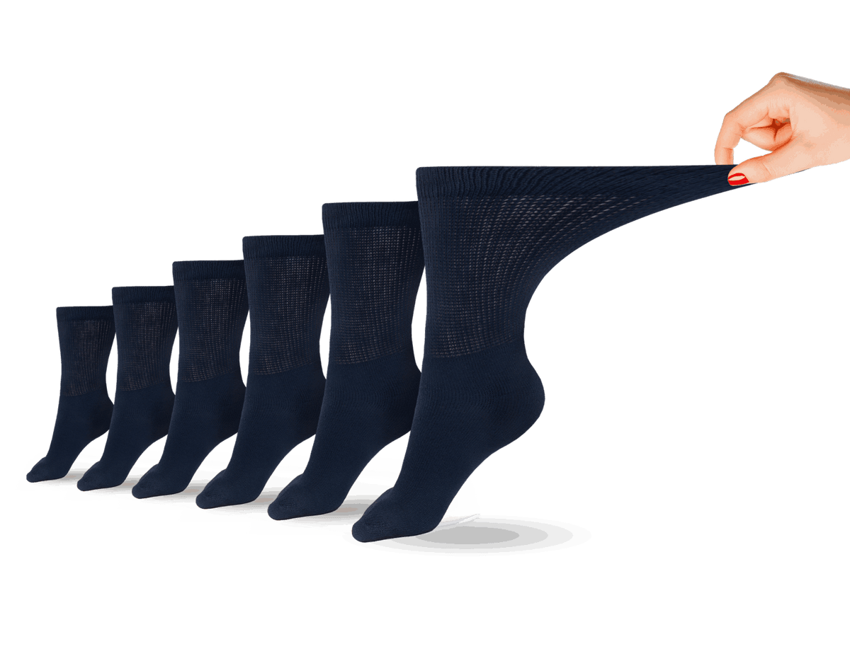 Women's Cotton Diabetic Crew Socks (6 Pair) - Fabs things
