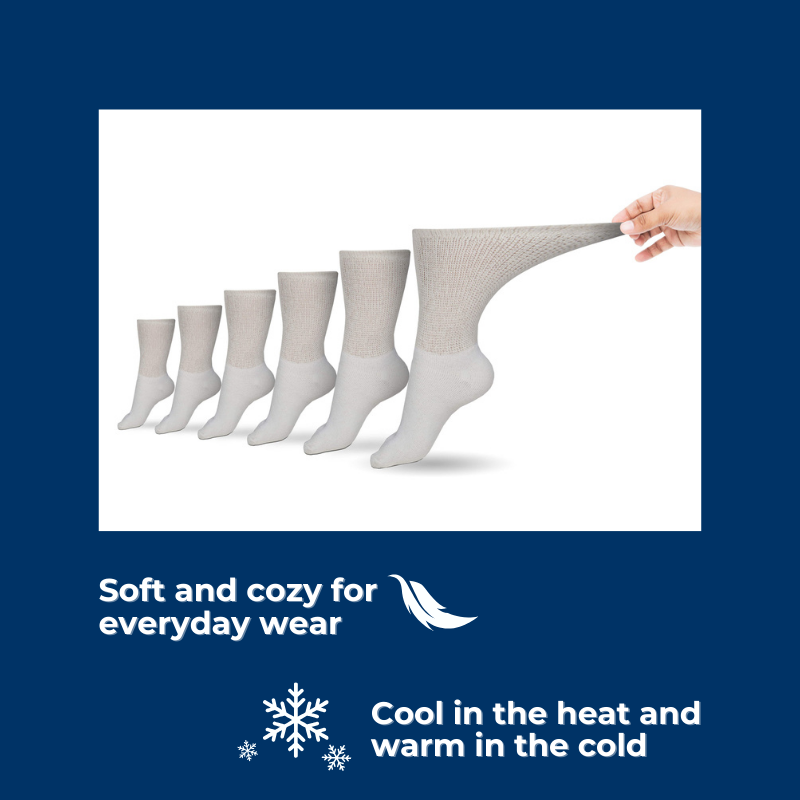 Women's Cotton Diabetic Crew Socks (6 Pair) - Fabs things