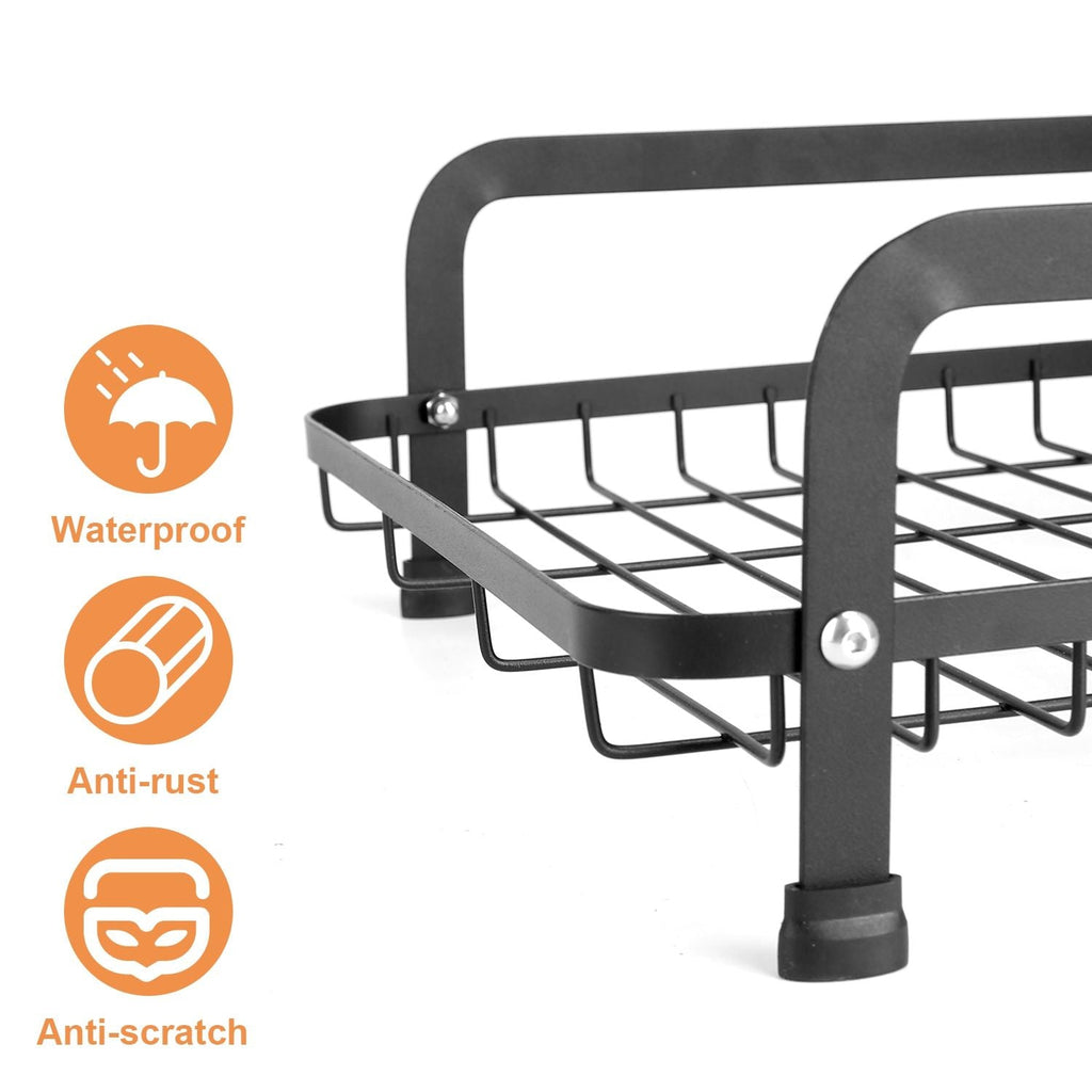 2-Tier Dish Drying Rack for Kitchen Counter Space Saving Rustproof Dish Rack with Drainboard Detachable Kitchen Drainer Organizer Set - Fabs things