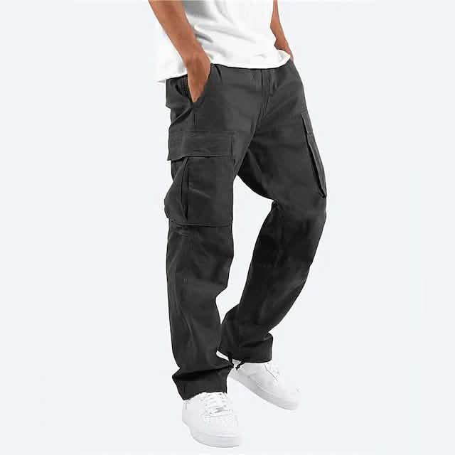 Men's Cargo Pants Trousers Drawstring Elastic Waist Multi Pocket - Fabs things