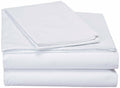 DaDa Bedding White Cotton Fitted and Flat Sheet Set