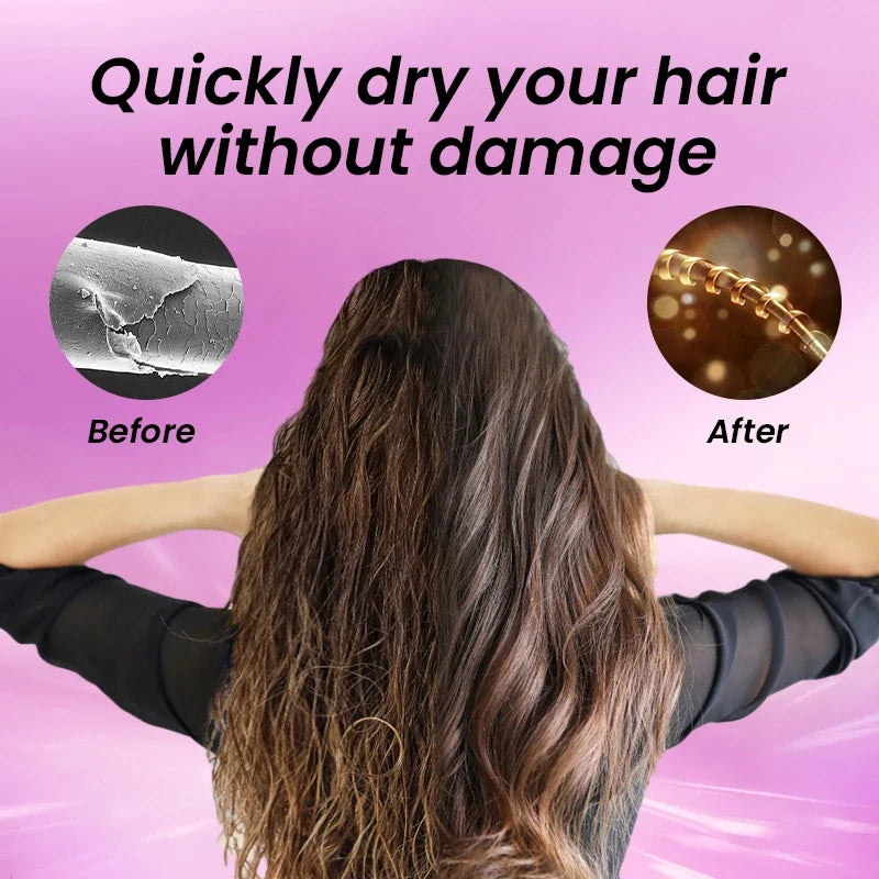 VoluVibe Professional Ionic Hair Dryer, Powerful Fast Drying Low Noise Blow Dryer with 2 Concentrator Nozzle 1 Diffuser Attachme - Fabs things