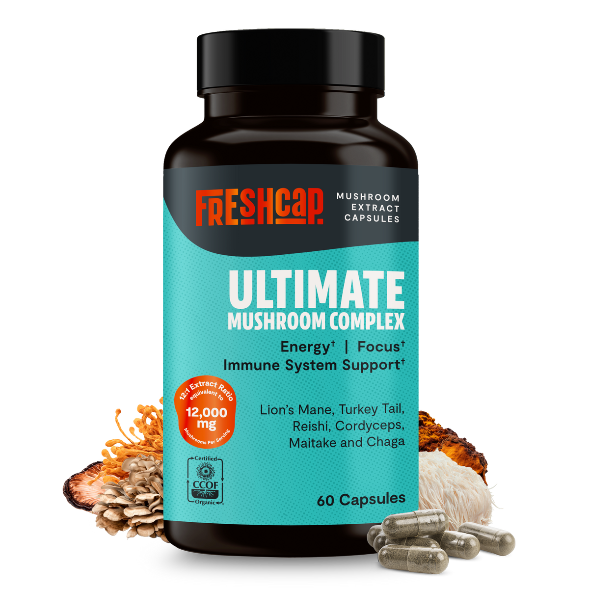 Organic Mushroom Complex Supplement Capsules - Fabs things