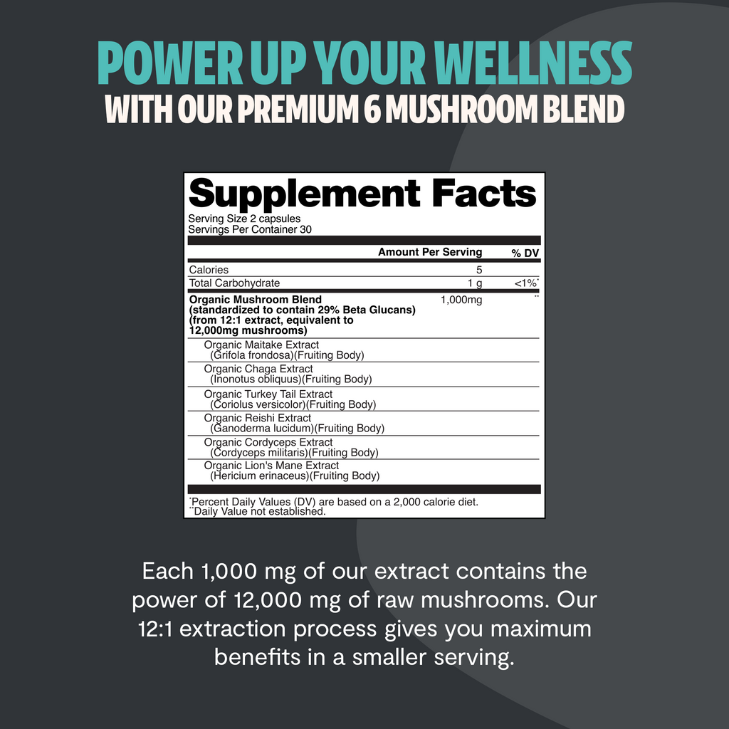 Organic Mushroom Complex Supplement Capsules - Fabs things