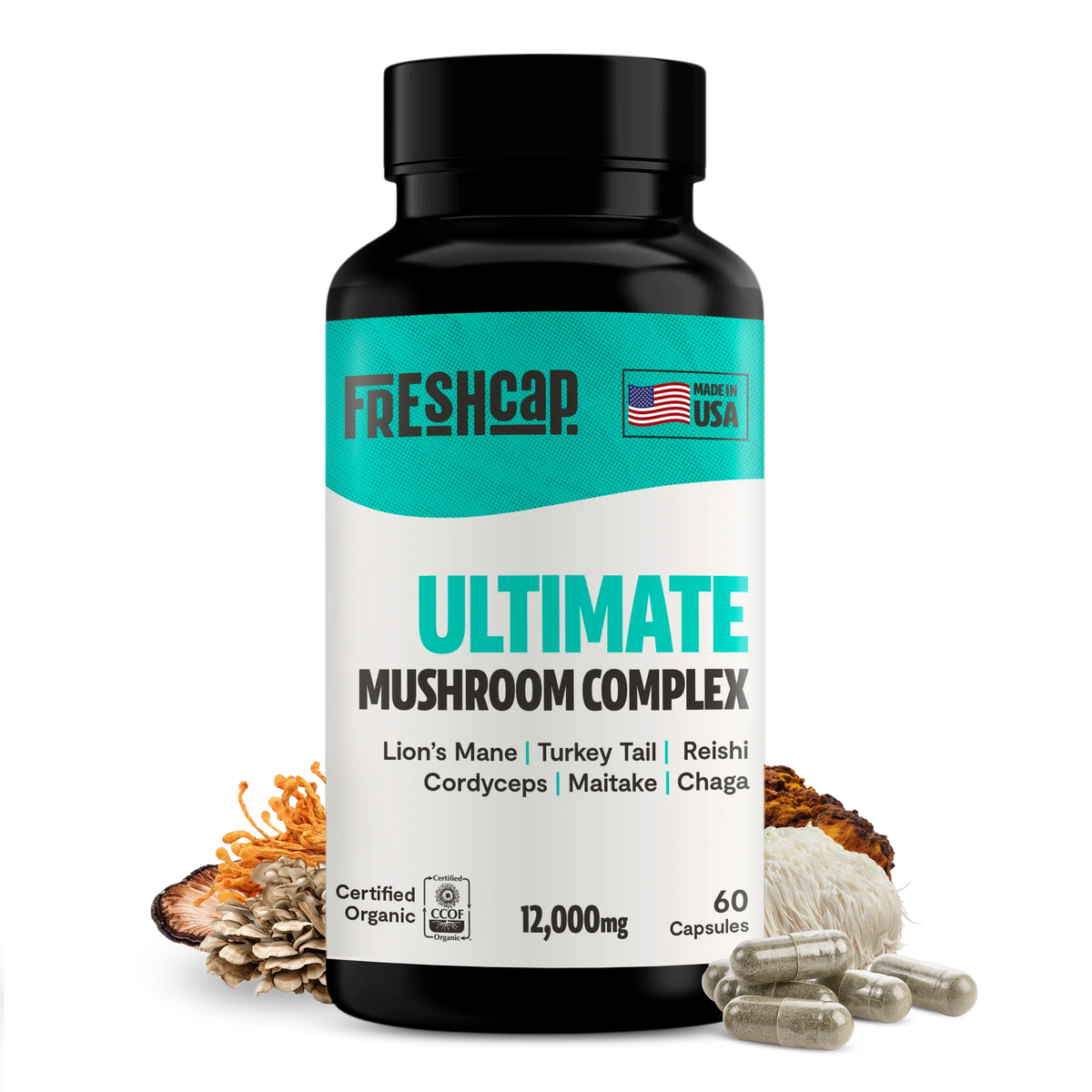 Organic Mushroom Complex Supplement Capsules - Fabs things