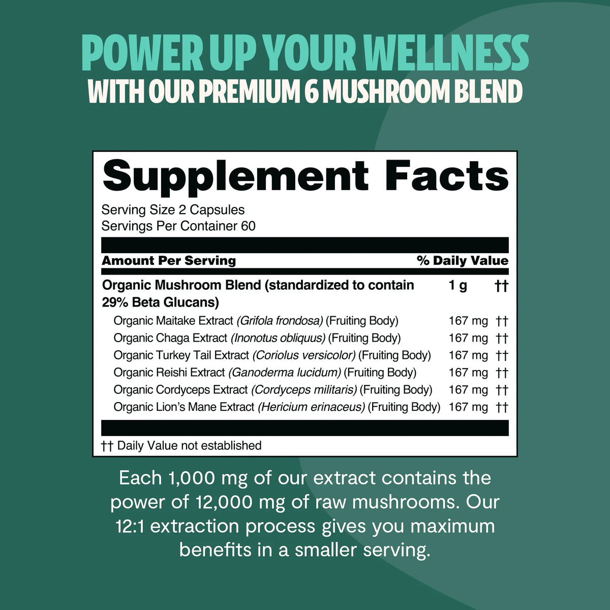 Organic Mushroom Complex Supplement Capsules - Fabs things
