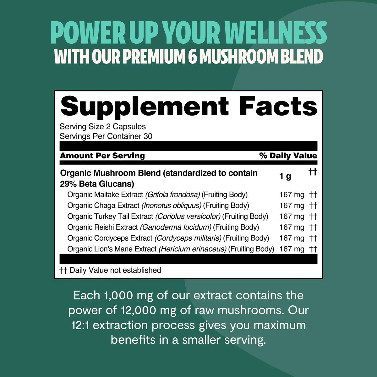 Organic Mushroom Complex Supplement Capsules - Fabs things