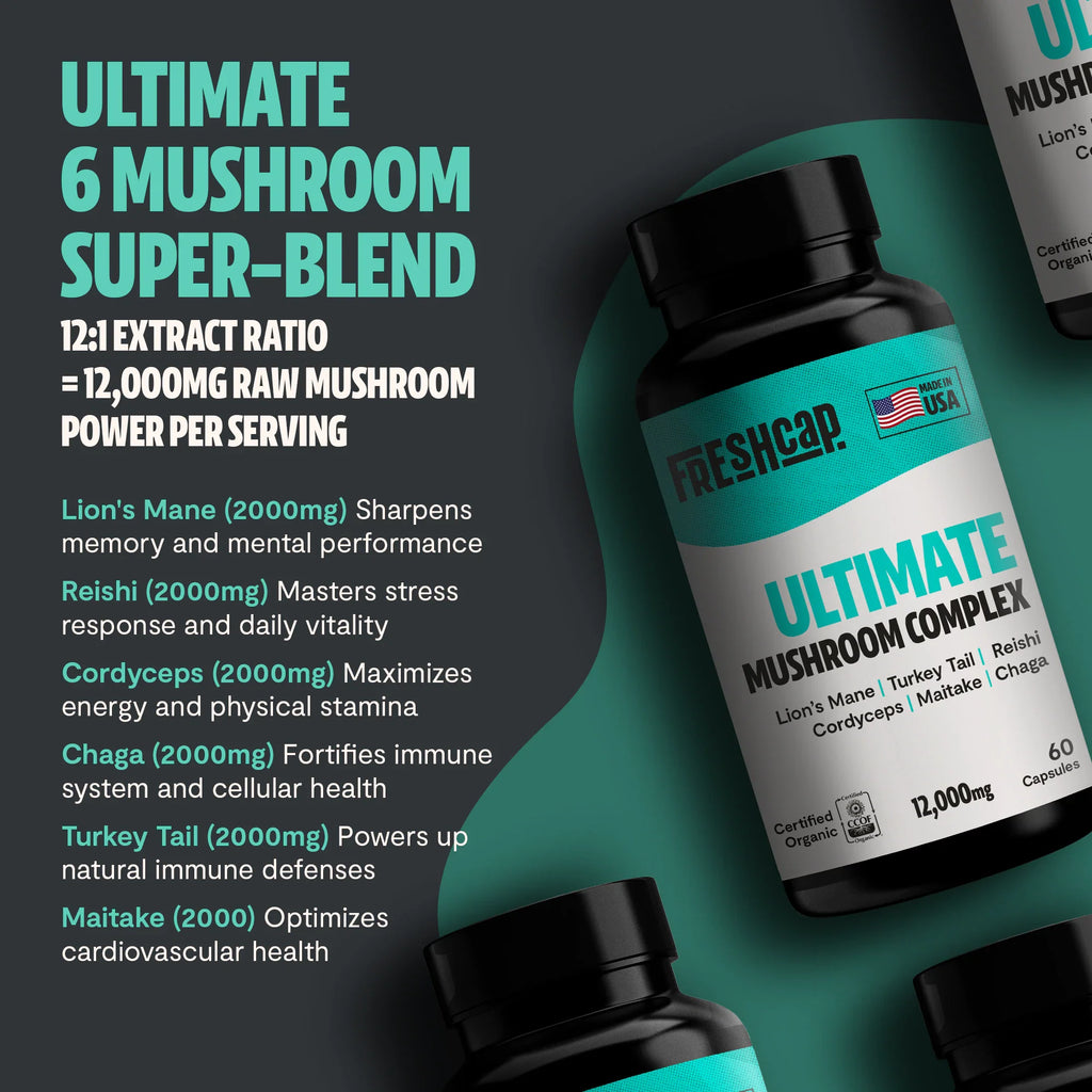 Organic Mushroom Complex Supplement Capsules - Fabs things