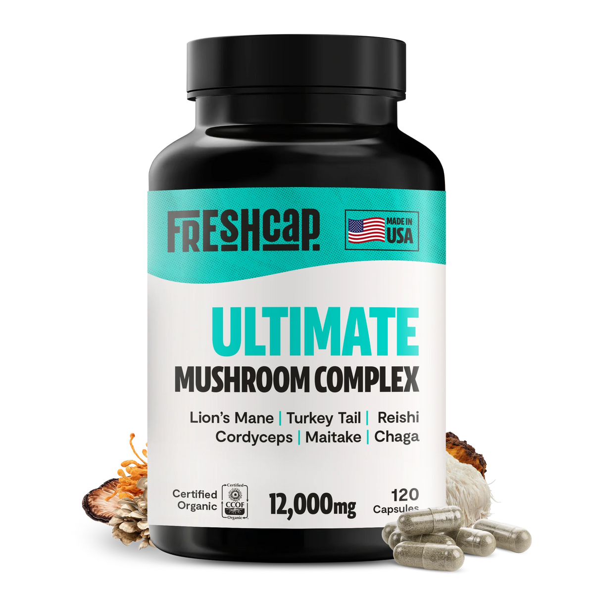 Organic Mushroom Complex Supplement Capsules - Fabs things