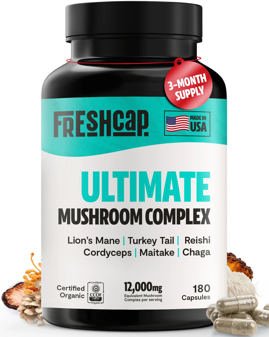 Organic Mushroom Complex Supplement Capsules - Fabs things