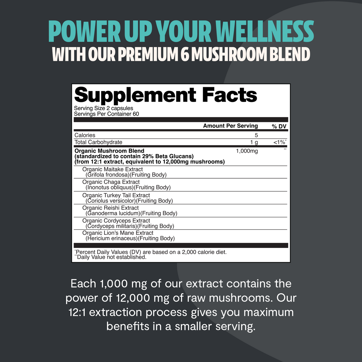 Organic Mushroom Complex Supplement Capsules - Fabs things