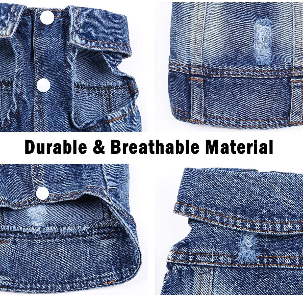 Pet Dog Cat Blue Denim Jeans Jacket Coat Vest - Fabs things