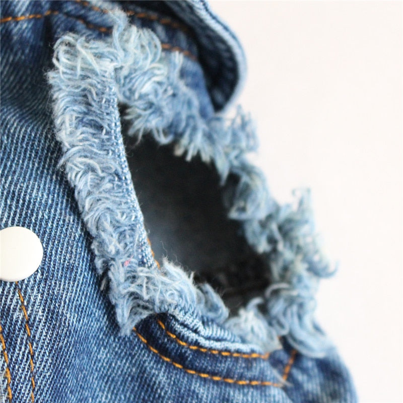 Pet Dog Cat Blue Denim Jeans Jacket Coat Vest - Fabs things