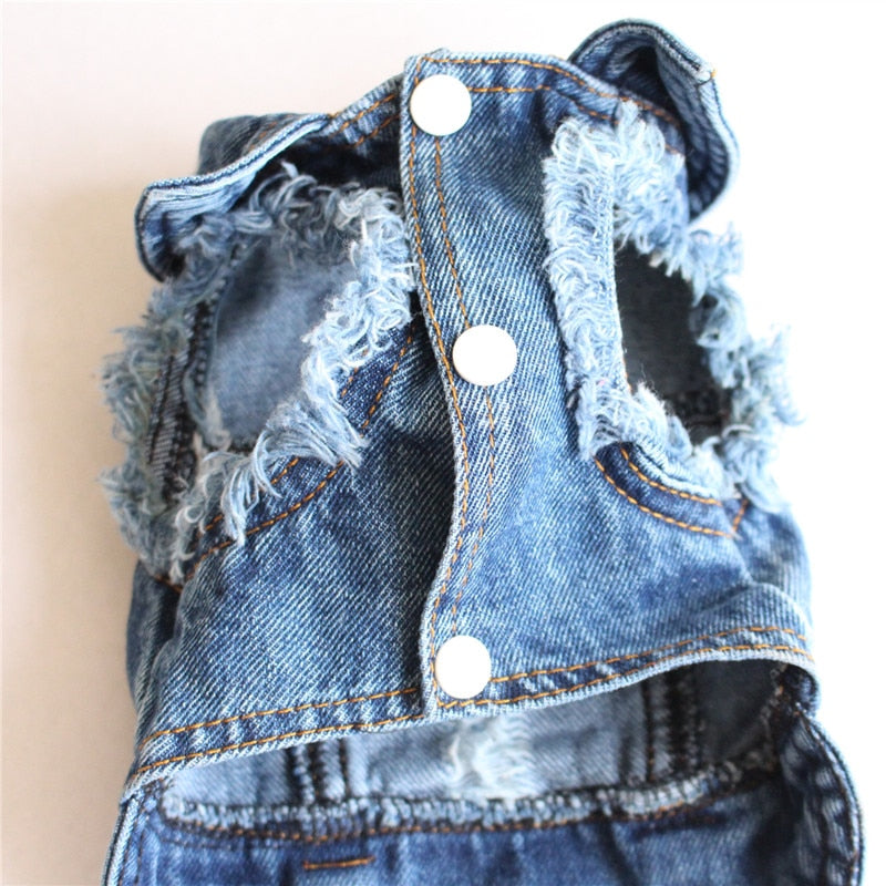 Pet Dog Cat Blue Denim Jeans Jacket Coat Vest - Fabs things