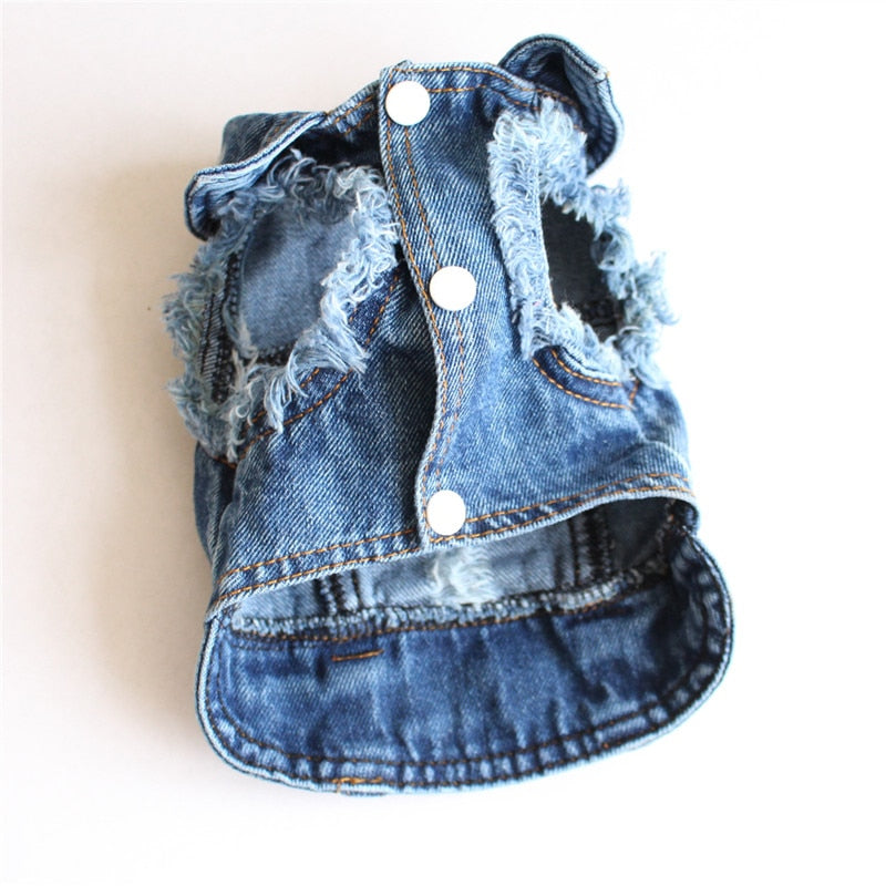 Pet Dog Cat Blue Denim Jeans Jacket Coat Vest - Fabs things