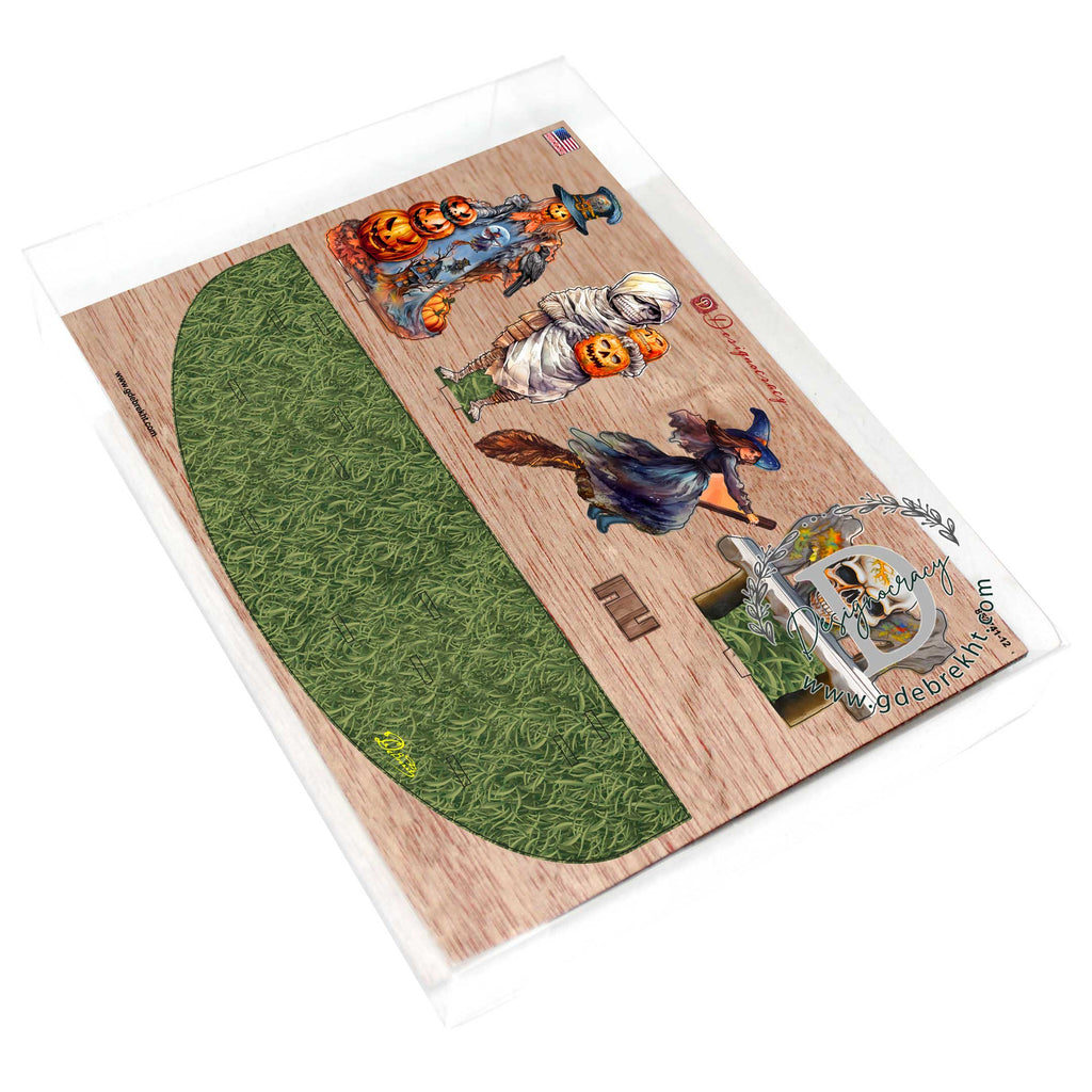 Halloween Spooky Village Eco Wood Decorative Village Eco Wood Set by G. Debrekht - Halloween Decor - 852741-12 - Fabs things