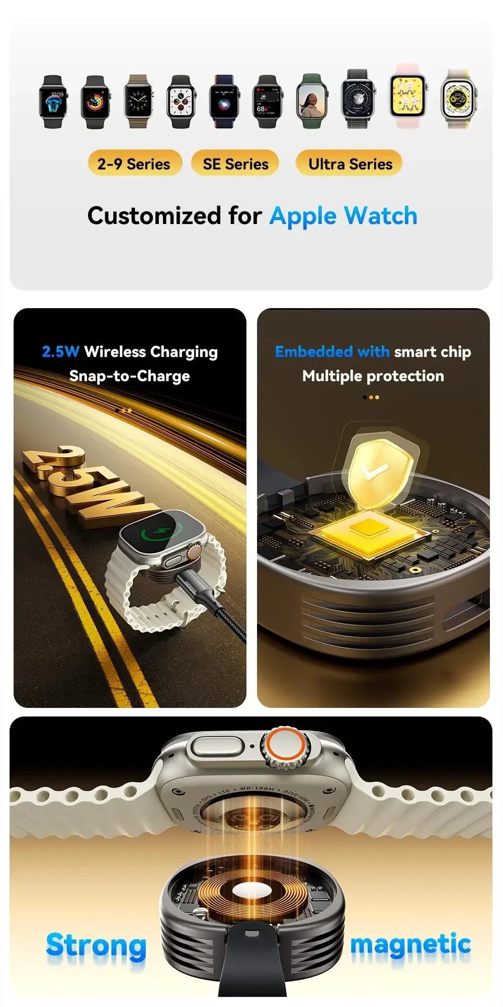 Magnetic Wireless Charger for Apple Watch | Fast Portable Charging Solution - Fabs things