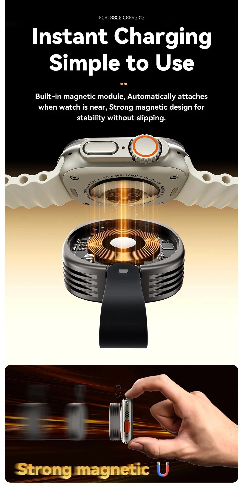 Magnetic Wireless Charger for Apple Watch | Fast Portable Charging Solution - Fabs things