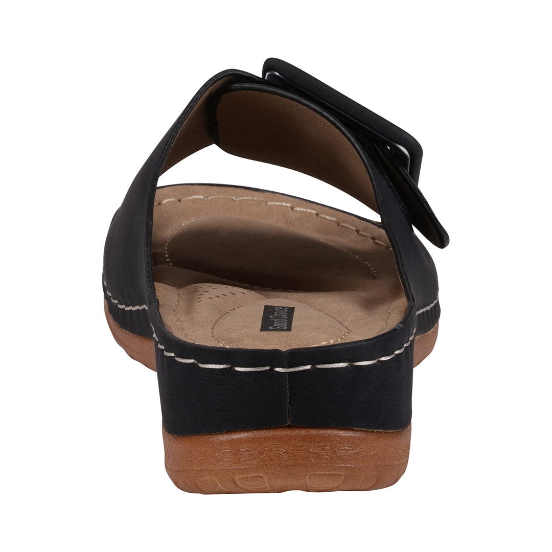 Women's Hamden Black Buckled Flat Sandals - Fabs things