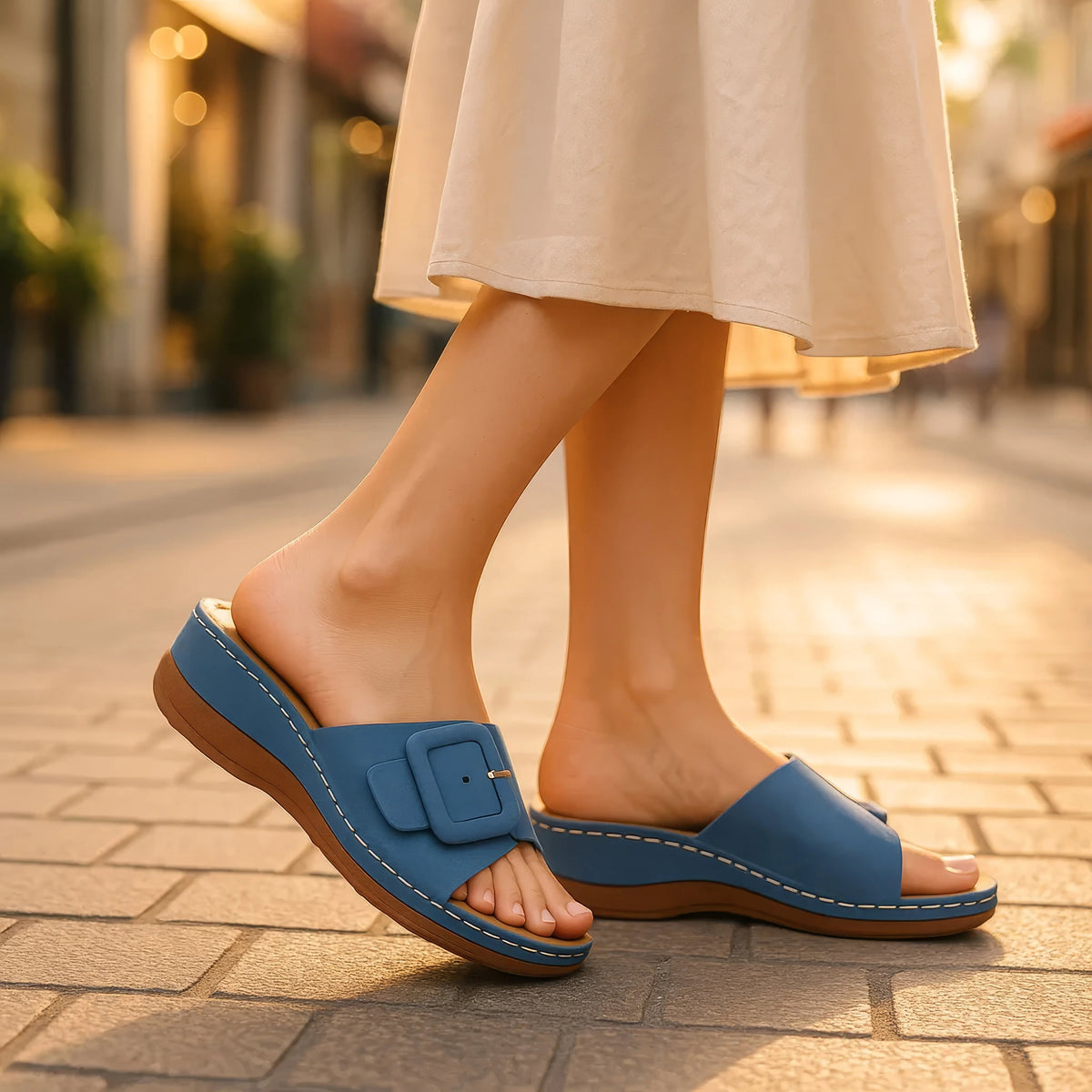Women's Hamden Black Buckled Flat Sandals - Fabs things