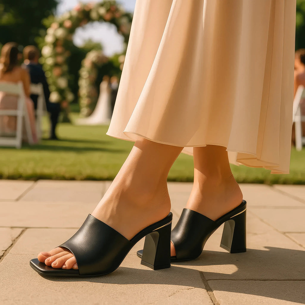 Women's Soho Gold Square Toe Heeled Sandals - Fabs things