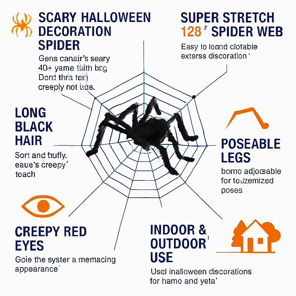 Giant Halloween Spider Decoration Outdoor