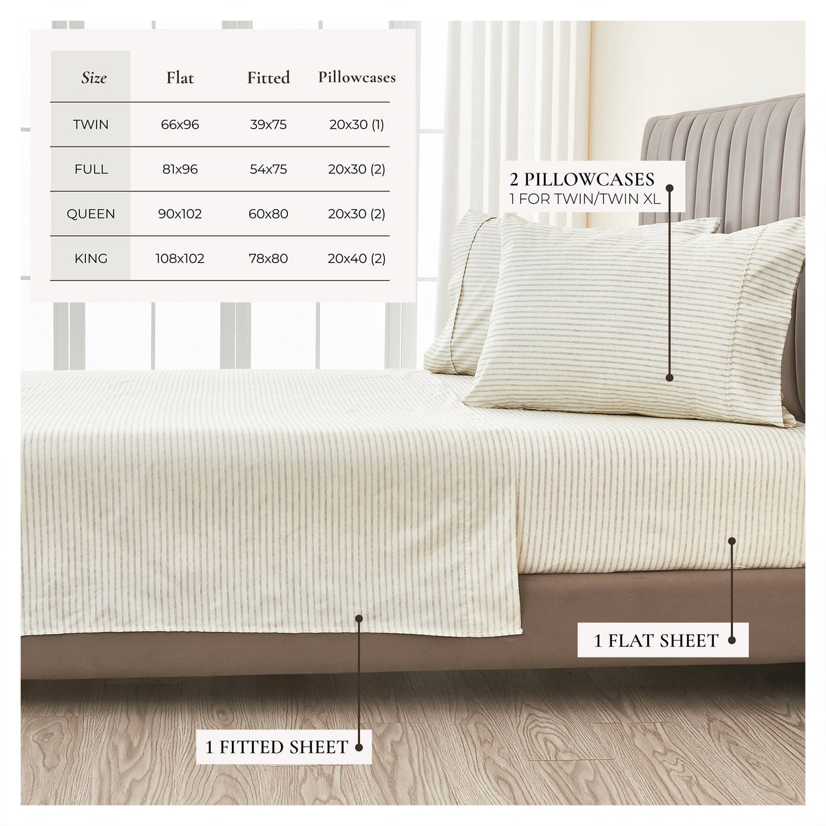 Striped Sheet Set - Evette Collection - Fabs things