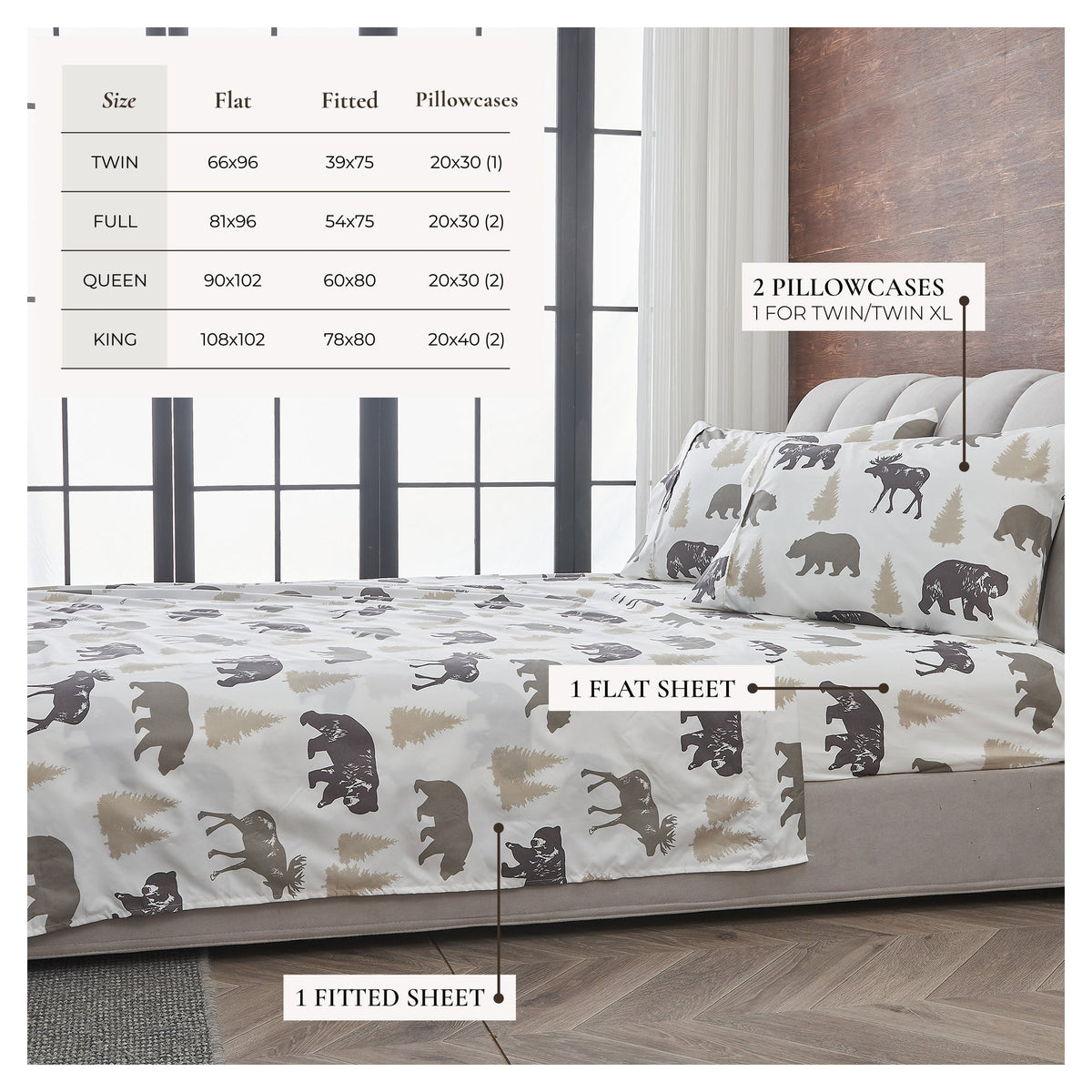Lodge Printed Sheet Set - Mountain Ridge Collection - Fabs things