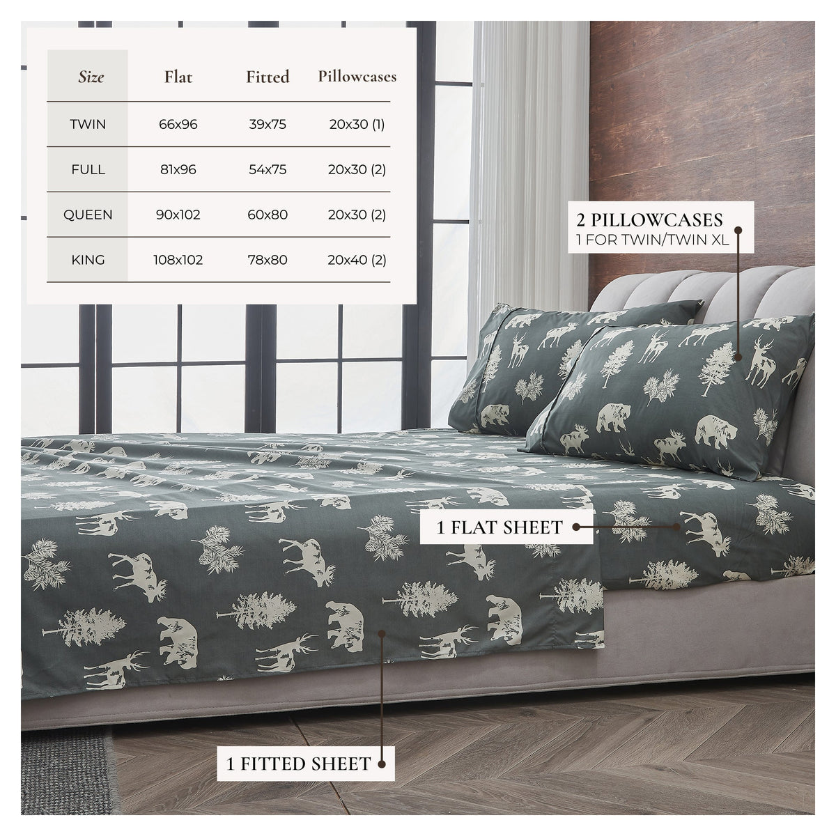 Lodge Printed Sheet Set - Mountain Ridge Collection - Fabs things