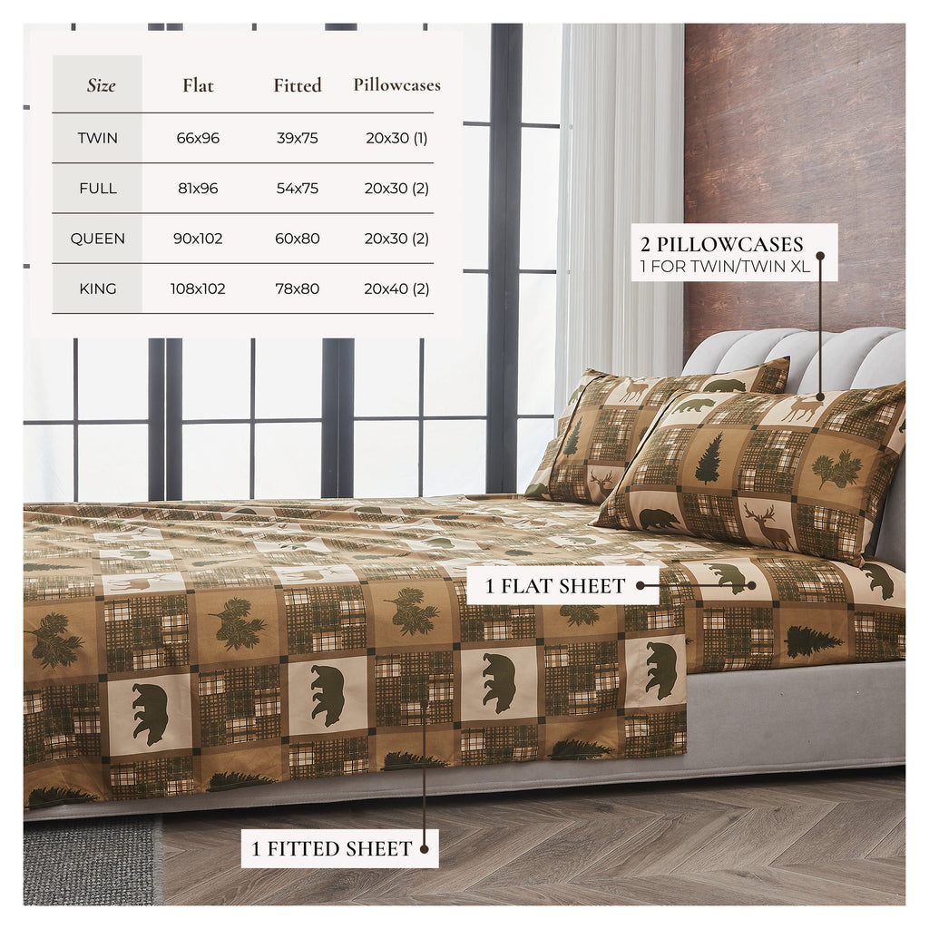 Lodge Printed Sheet Set - Mountain Ridge Collection - Fabs things