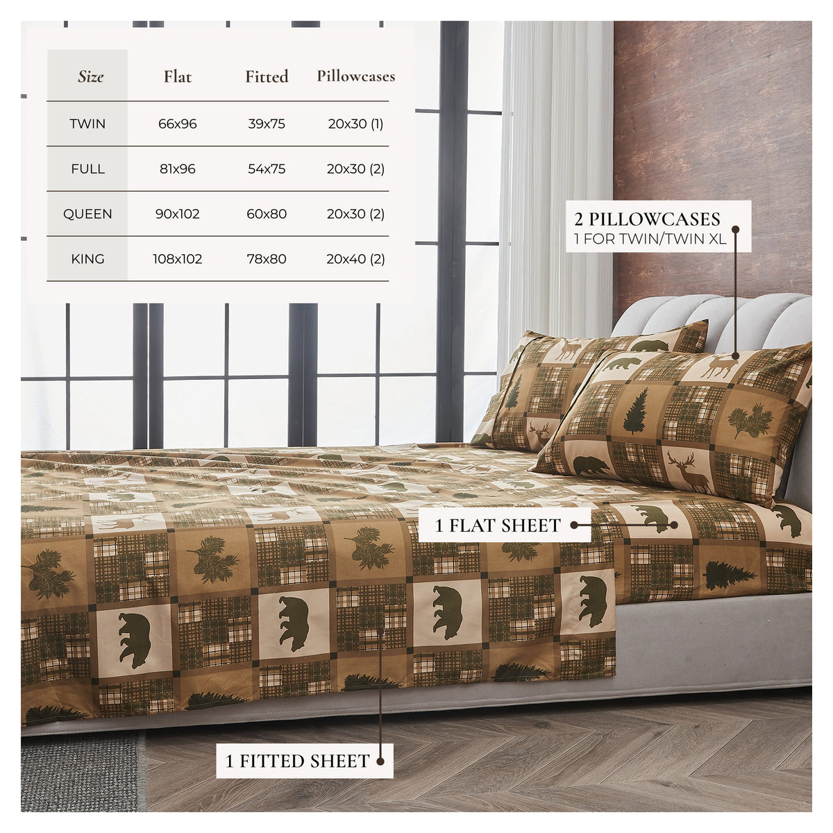 Lodge Printed Sheet Set - Mountain Ridge Collection - Fabs things