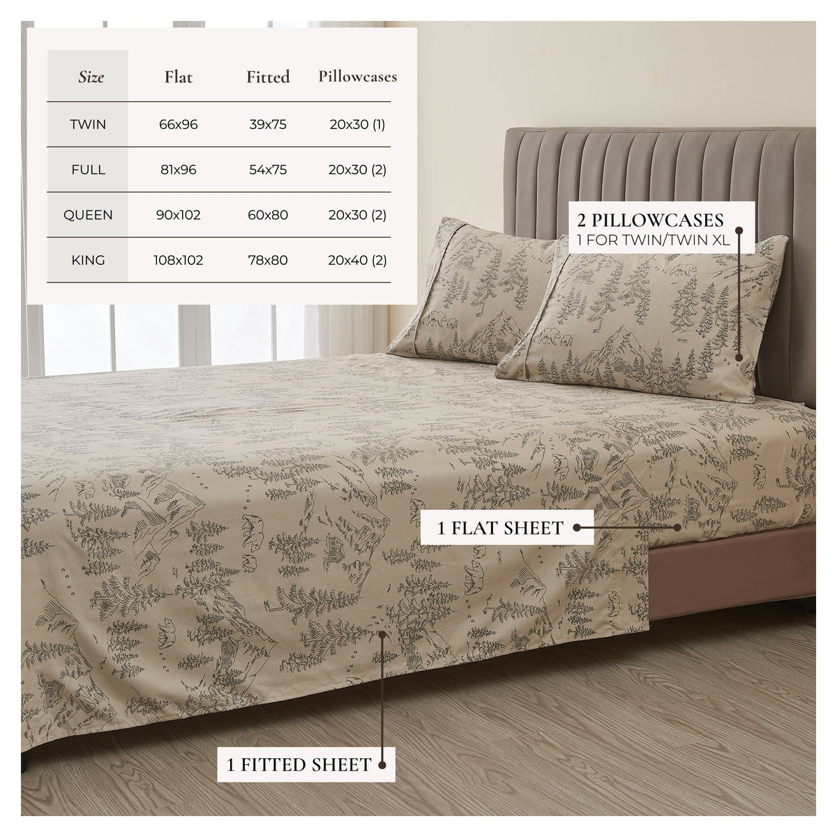 Lodge Printed Sheet Set - Mountain Ridge Collection - Fabs things