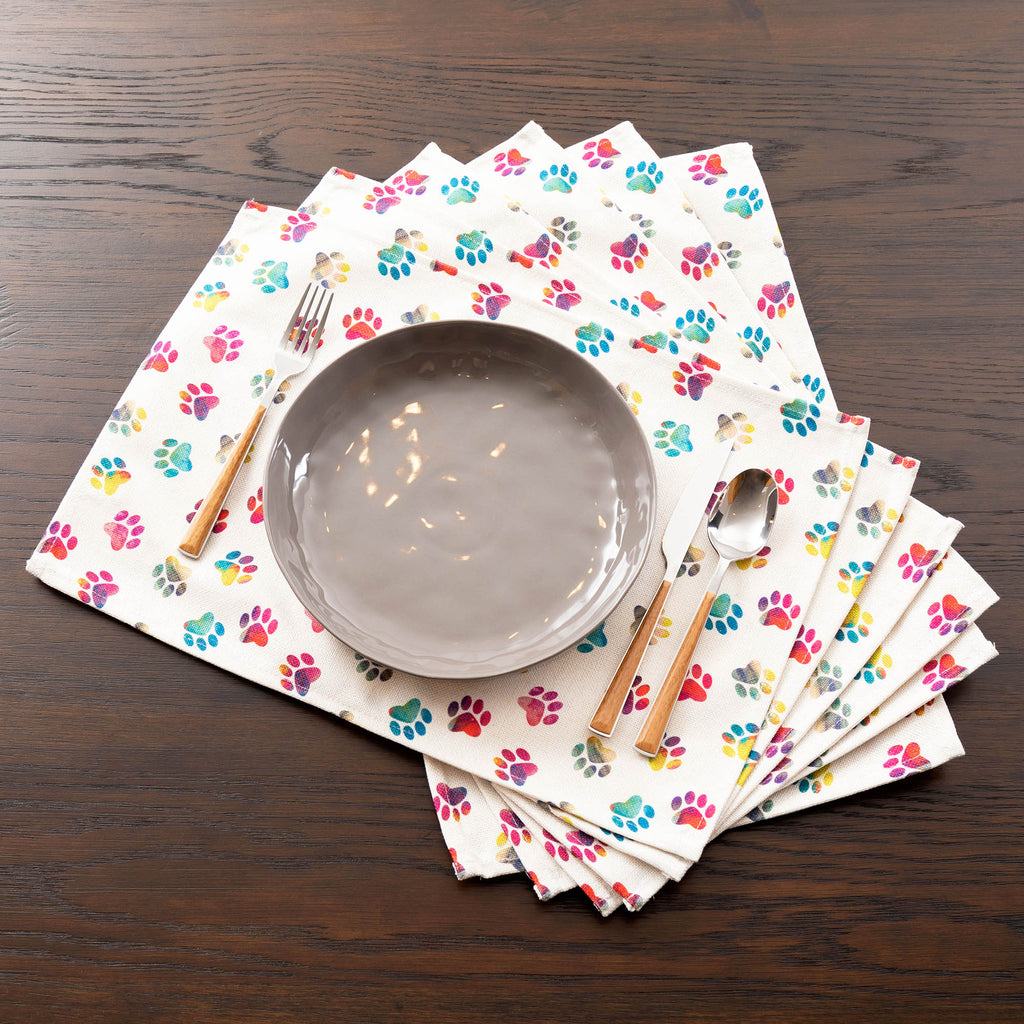Rainbow Ombre Paws Kitchen Linens - Fabs things