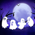 Halloween Ghost Yard Stakes – Metal Garden Decorations | Set of 4 Durable Outdoor Stakes