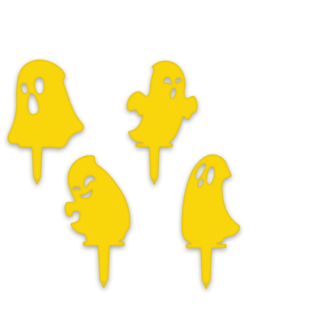 Halloween Ghost Yard Stakes – Metal Garden Decorations | Set of 4 Durable Outdoor Stakes
