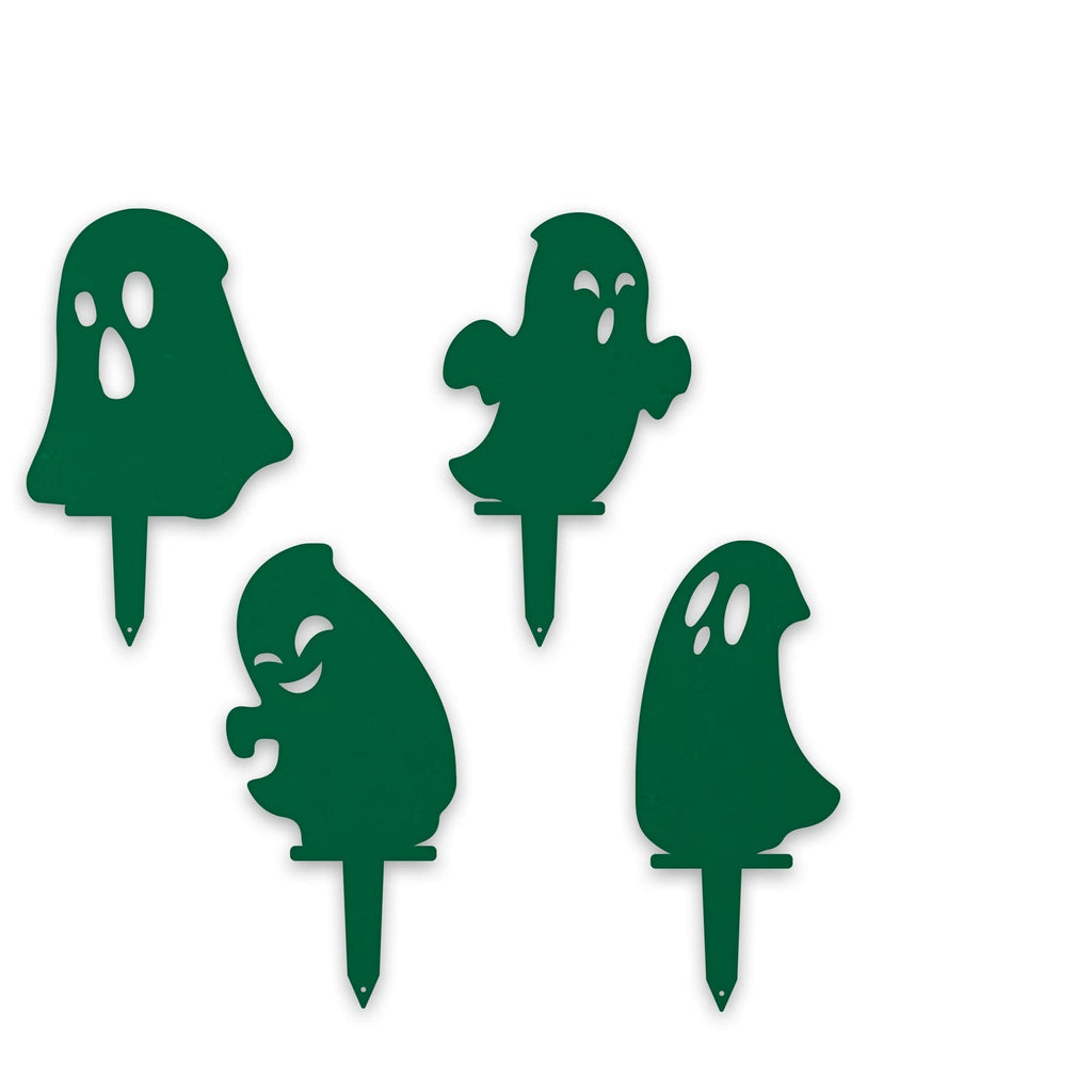 Halloween Ghost Yard Stakes – Metal Garden Decorations | Set of 4 Durable Outdoor Stakes