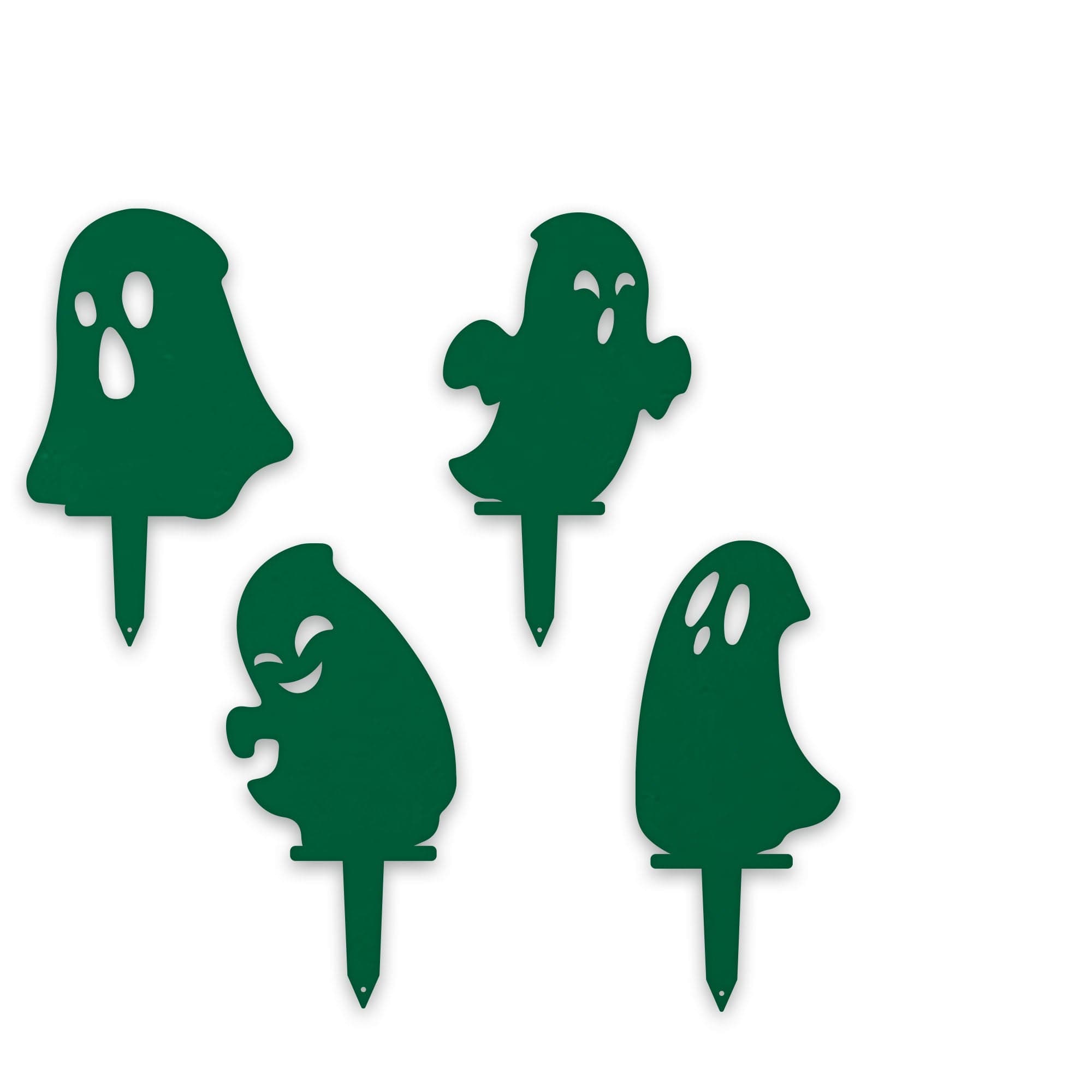 Halloween Ghost Yard Stakes – Metal Garden Decorations | Set of 4 Durable Outdoor Stakes
