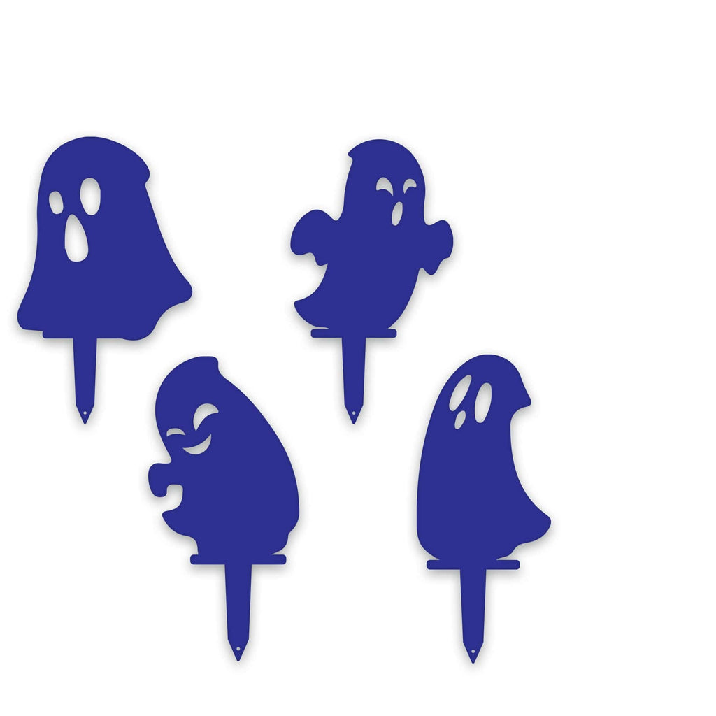 Halloween Ghost Yard Stakes – Metal Garden Decorations | Set of 4 Durable Outdoor Stakes