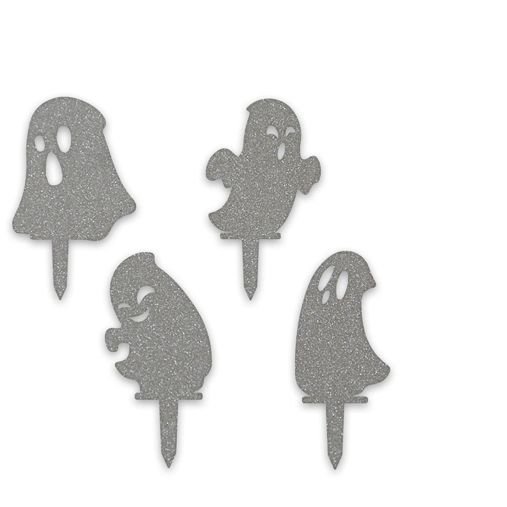 Halloween Ghost Yard Stakes – Metal Garden Decorations | Set of 4 Durable Outdoor Stakes