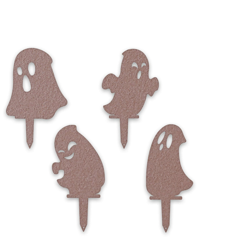 Halloween Ghost Yard Stakes – Metal Garden Decorations | Set of 4 Durable Outdoor Stakes
