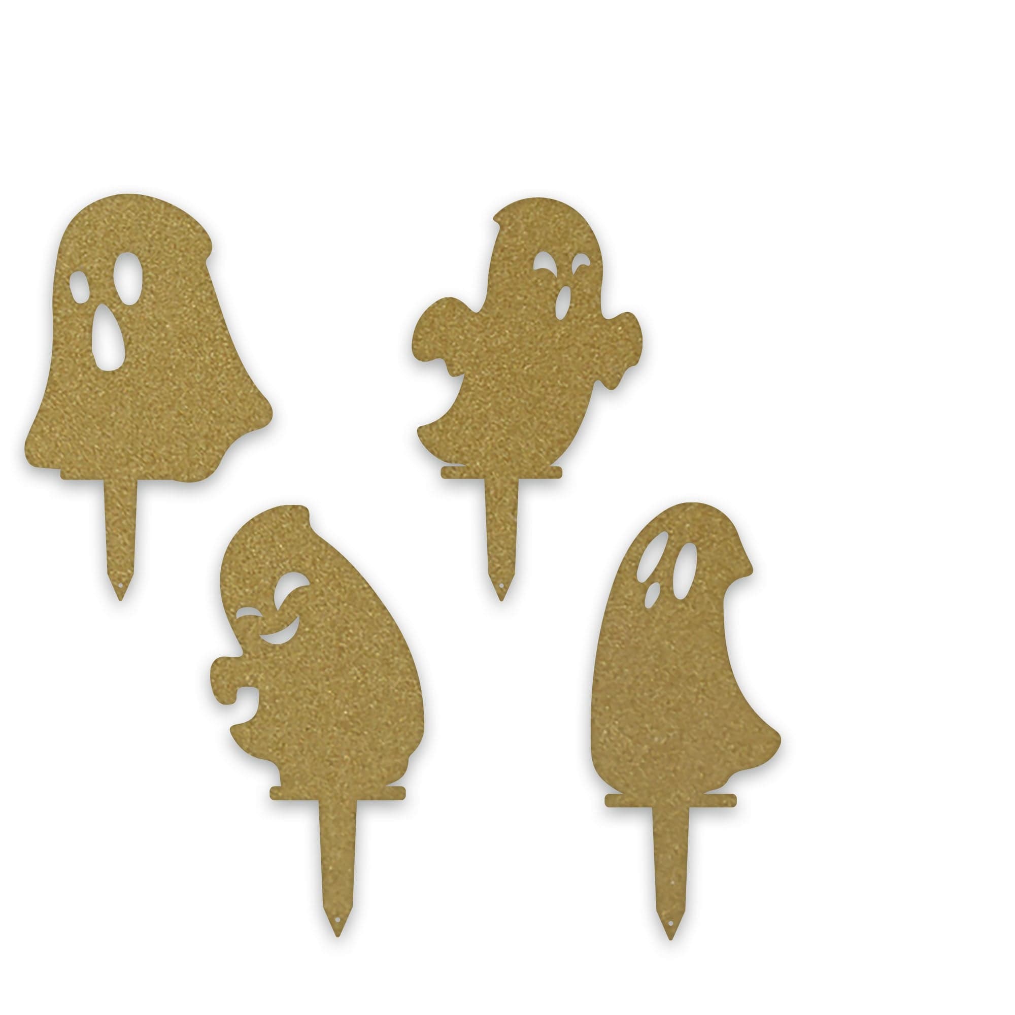 Halloween Ghost Yard Stakes – Metal Garden Decorations | Set of 4 Durable Outdoor Stakes
