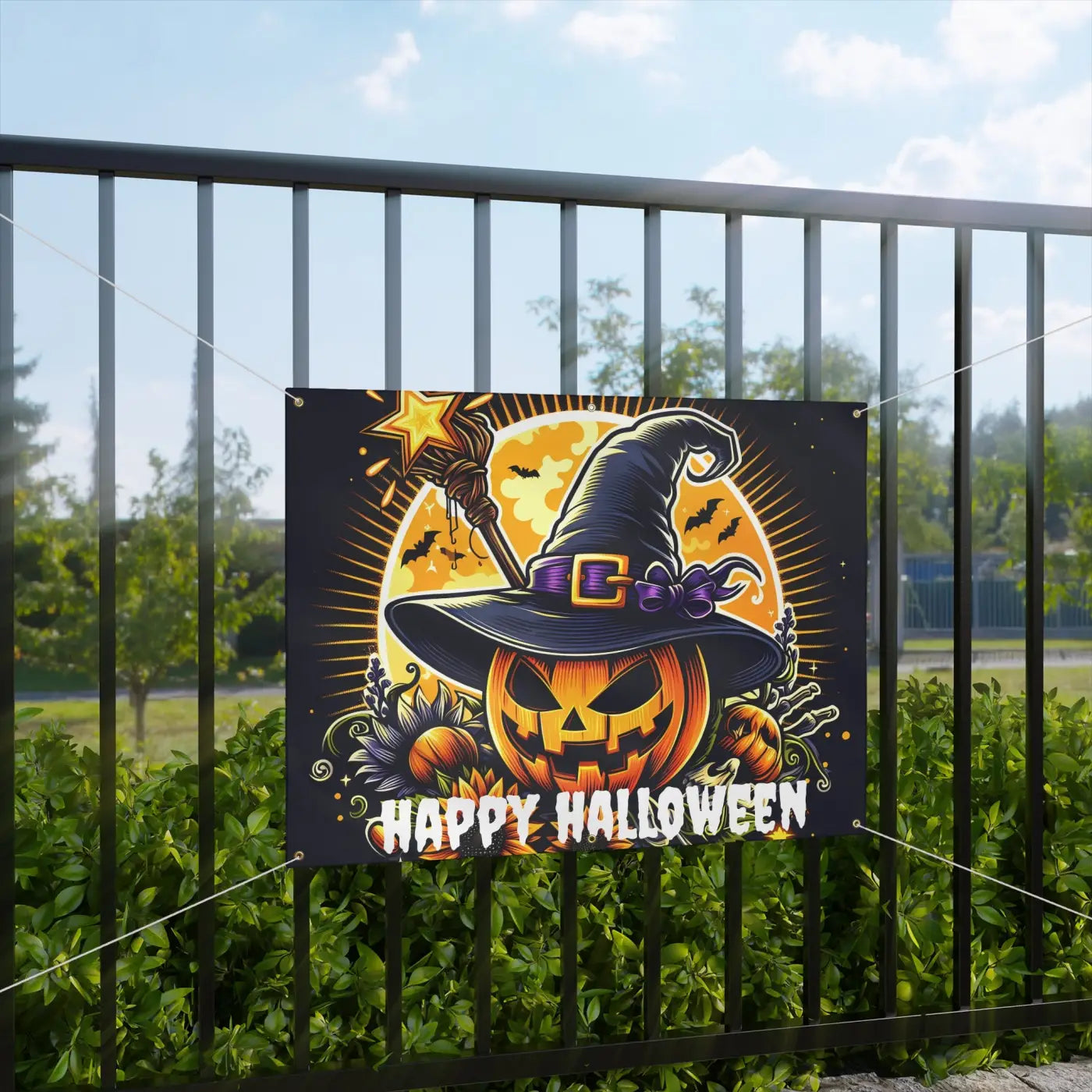 DipaliZ Spooky Matte Vinyl Banner - Halloween Decor