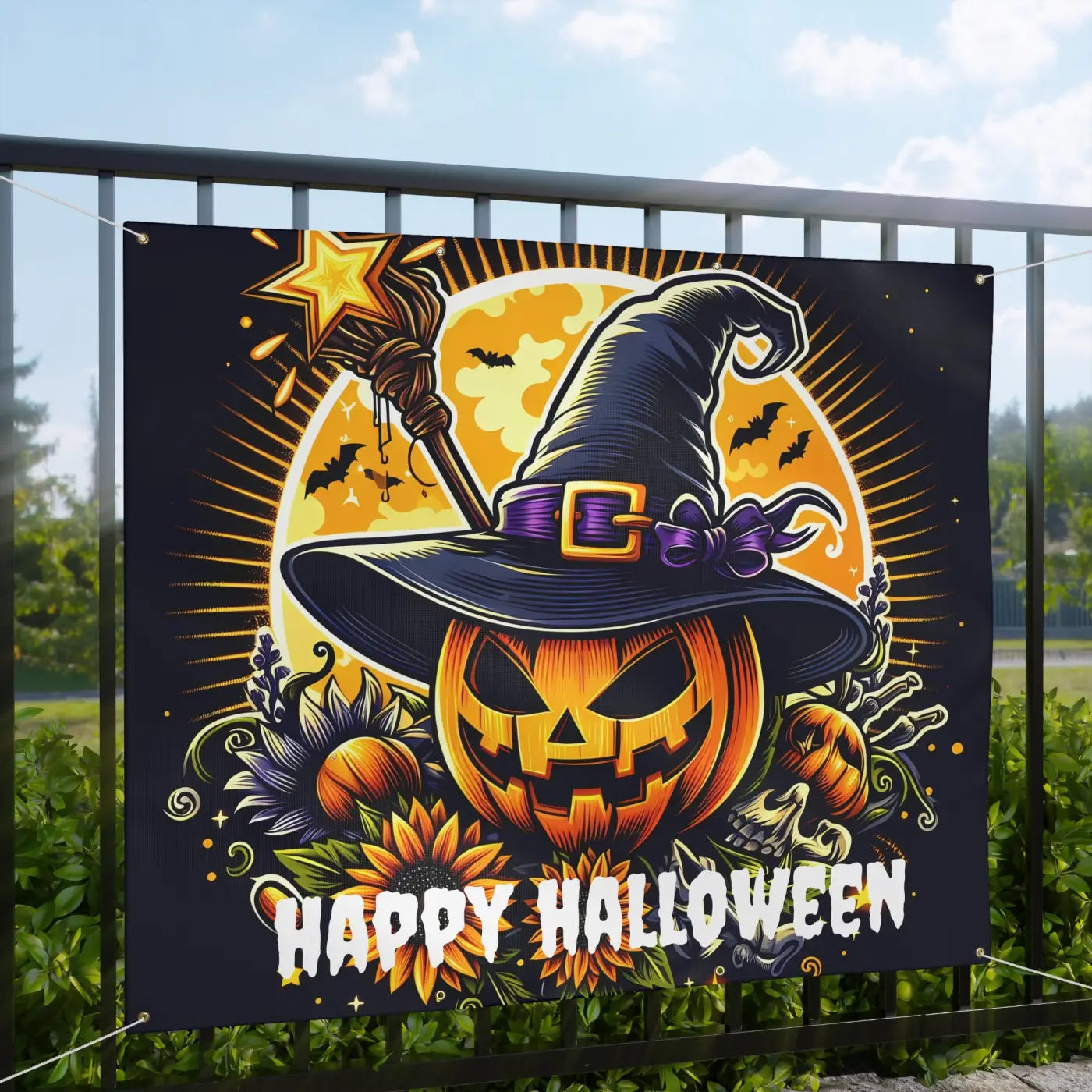 DipaliZ Spooky Matte Vinyl Banner - Halloween Decor