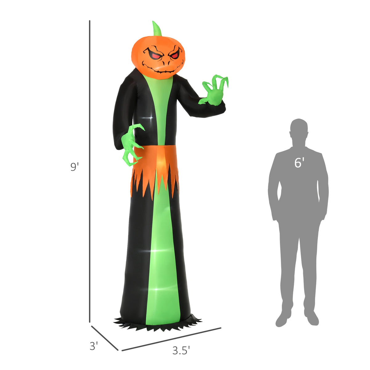 Halloween Inflatables Outdoor Decorations Pumpkin Head Ghost - Fabs things