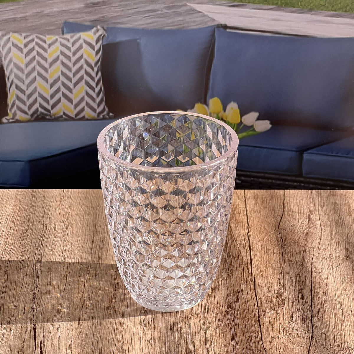Leading Ware Diamond Cut Acrylic Glasses Drinking (Set of 4) - Fabs things